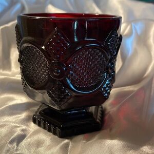 Avon 1876 Cape Cod Footed Glass (High Ball Tumbler) Red 1988 only